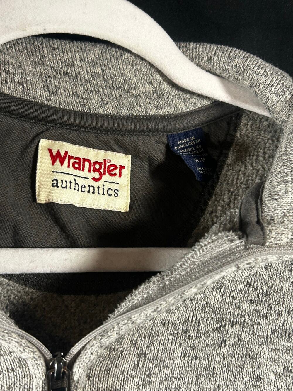 Wrangler Authentics Men S Gray Sweater Fleece Quarter Zip Pullover Western